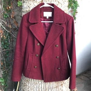 Banana Republic Wool Blend Burgundy Jacket